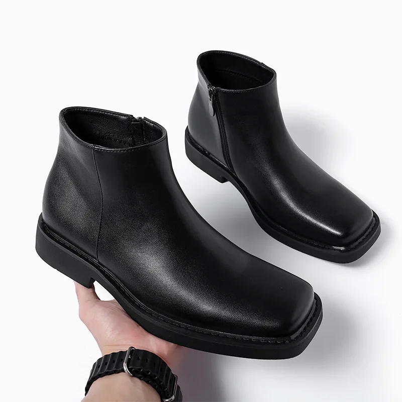 Vintage Fashion Fabrics - Noir nouvelle mode hommes chaussures en