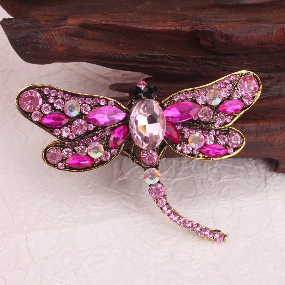 Vintage Fashion Retro Outfit - Broche vintage en forme de libellule