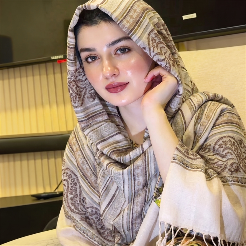 Vintage Women Fashion - Hijab vintage à imprimé cachemire, écharpe