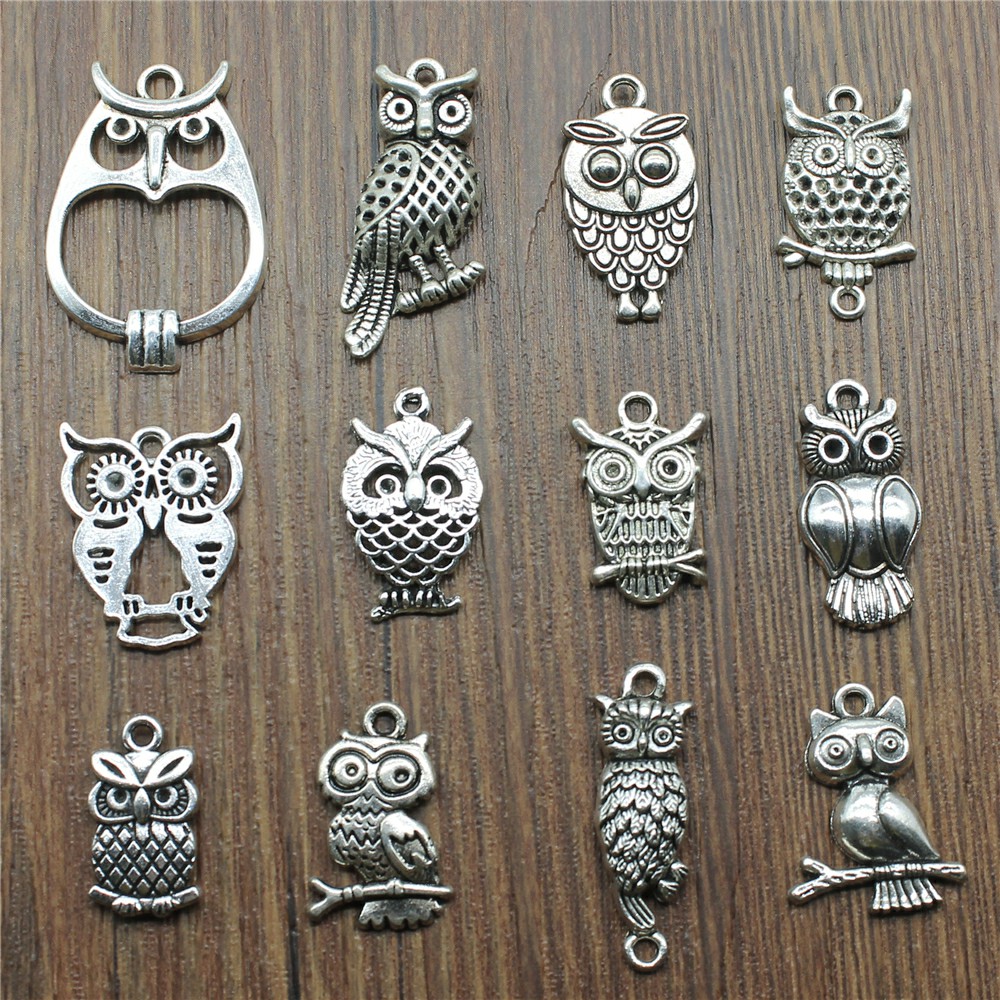 Vintage Urban Fashion - 10 pièces breloques hibou Antique couleur