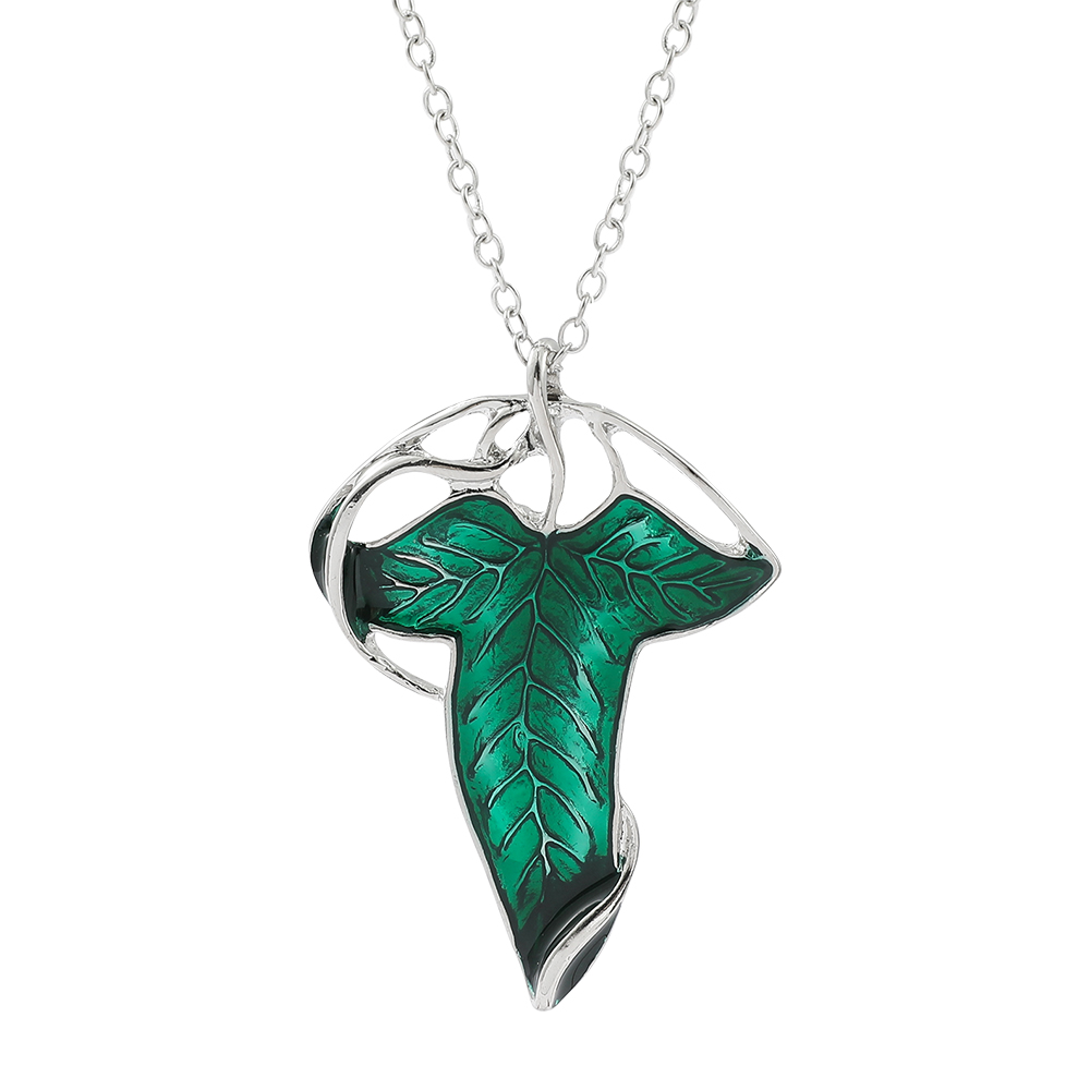 Vintage Urban Fashion - Collier pendentif feuille verte vintage, bijou