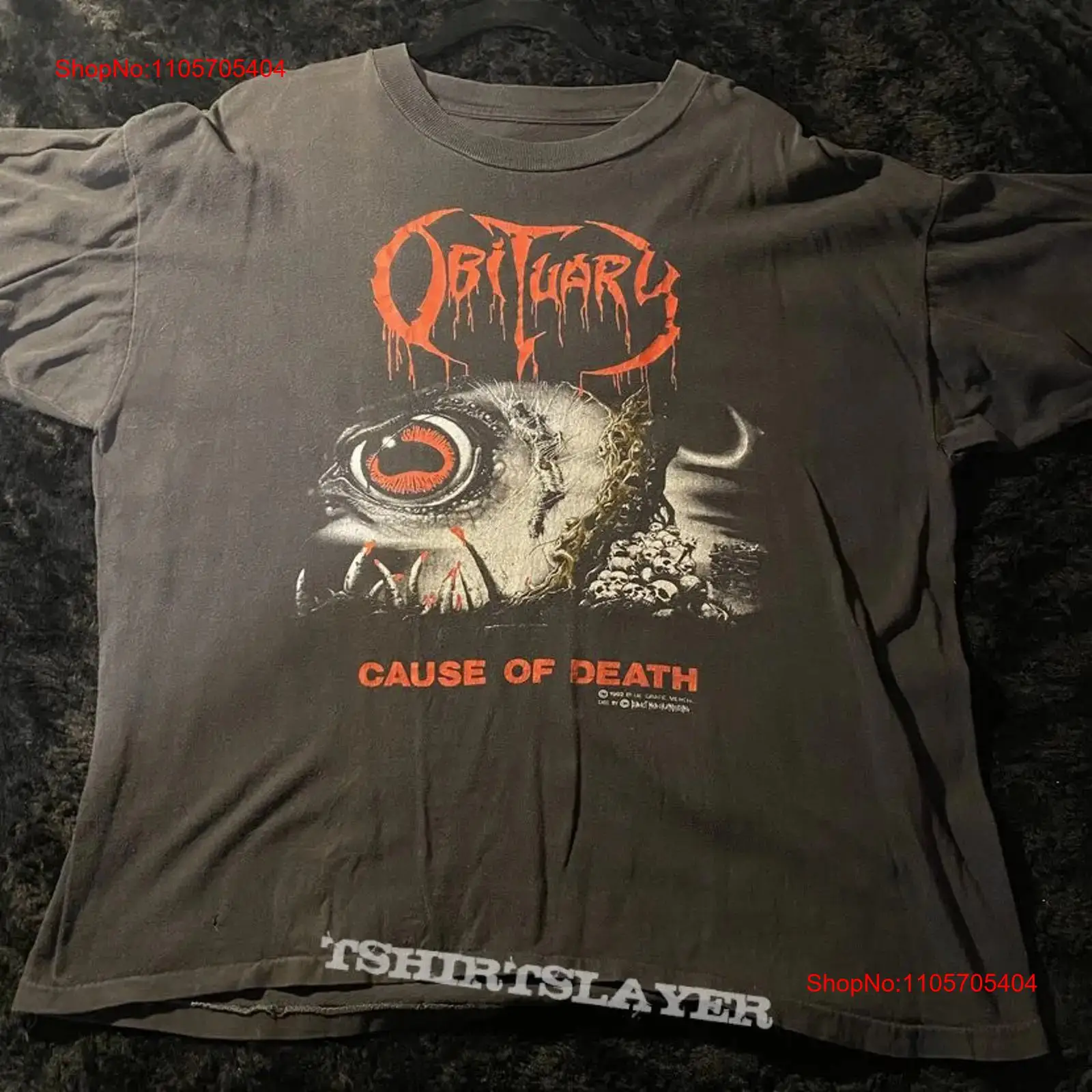 Vintage Fashion Obituaries - T-shirt noir style classique Obituary Cause