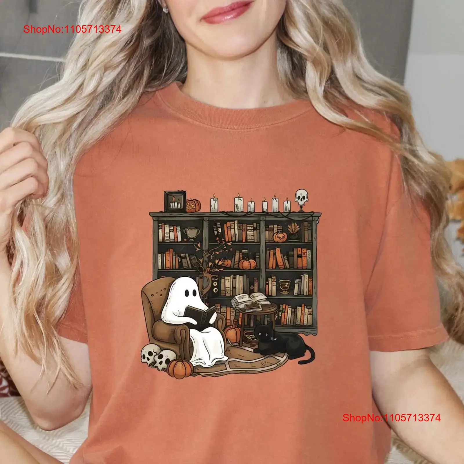 Vintage Fashion Library - T-shirt Bookish Ghost : Bibliothèque Sinistre