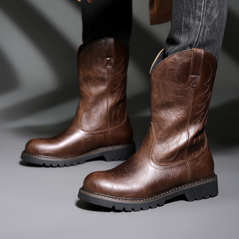 Vintage Fashion For Mens - Mode hommes bottes De Cowboy nouvelle