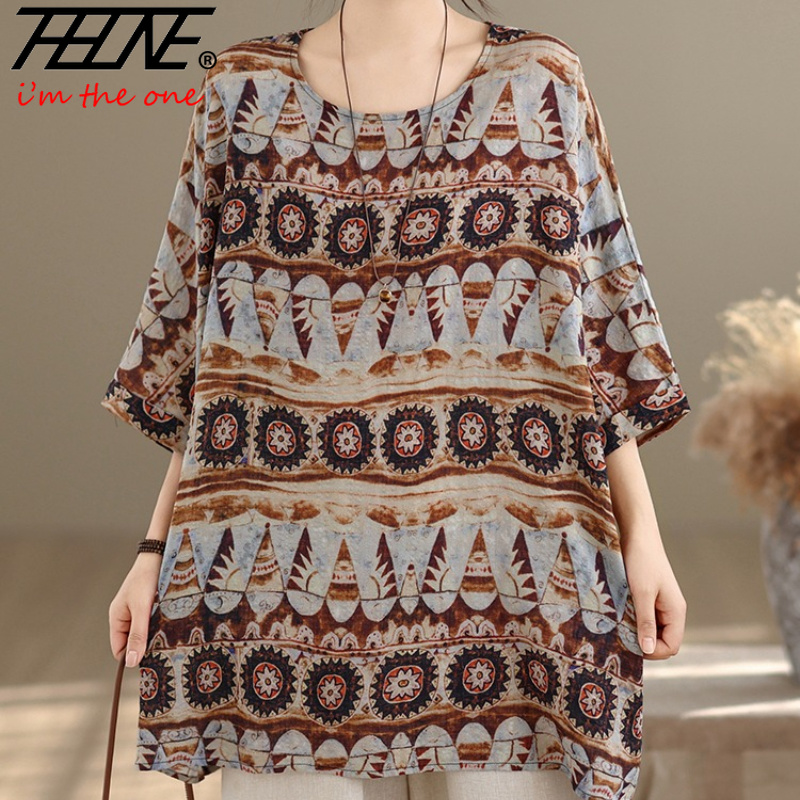 Vintage Fashion Fabrics - THHONE Blouse Femme Grande Taille Mode
