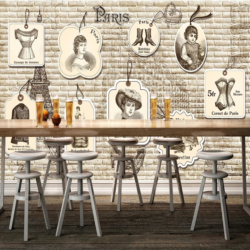 Vintage Fashion Labels - Papier peint photo 3D mural style