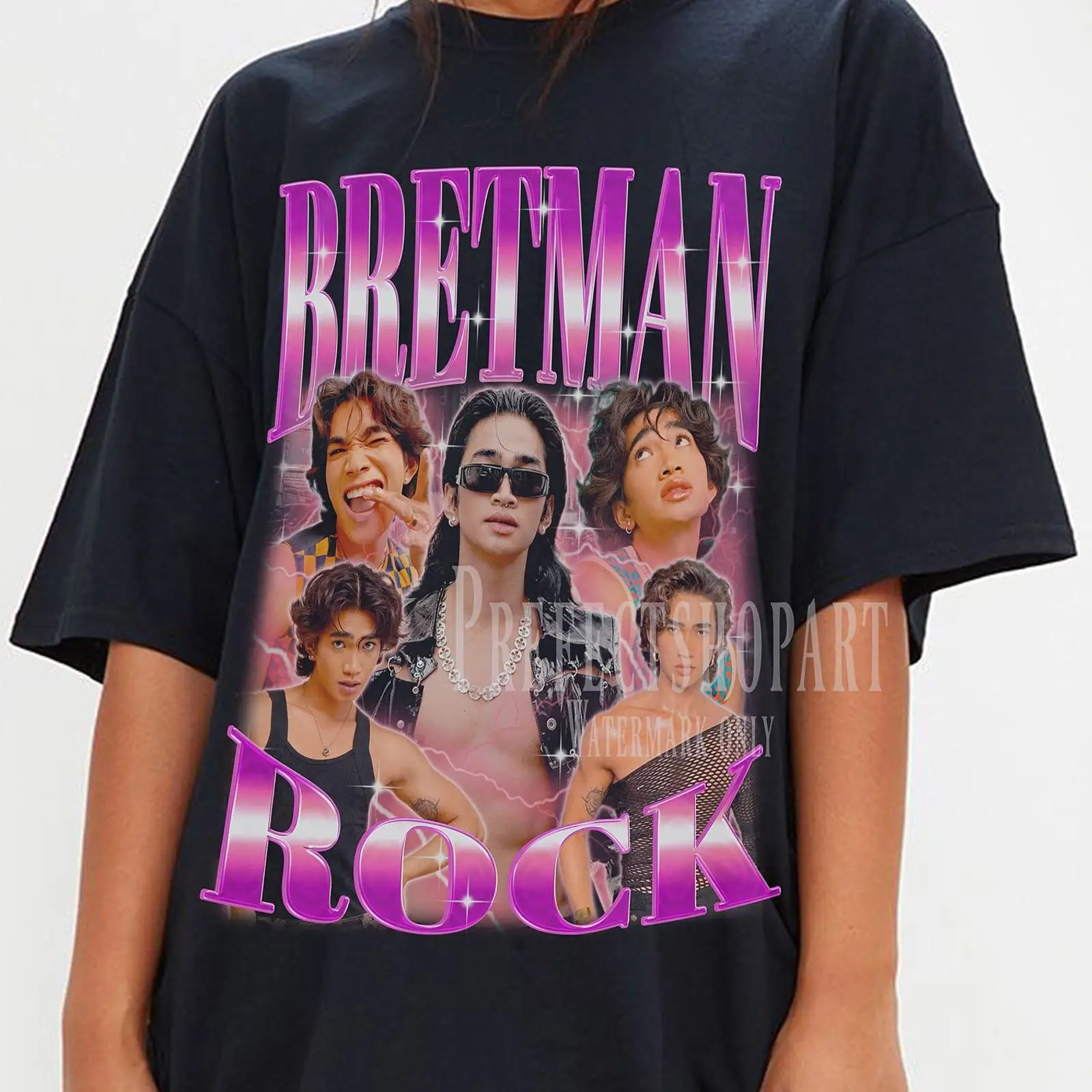 Vintage Fashion Influencers - T-shirt rétro Bretman Rock, style vintage,
