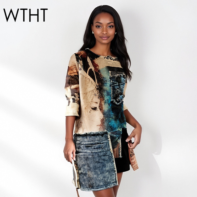 Vintage Fashion Influencers - WTHT Vintage mode femmes Patchwork conception