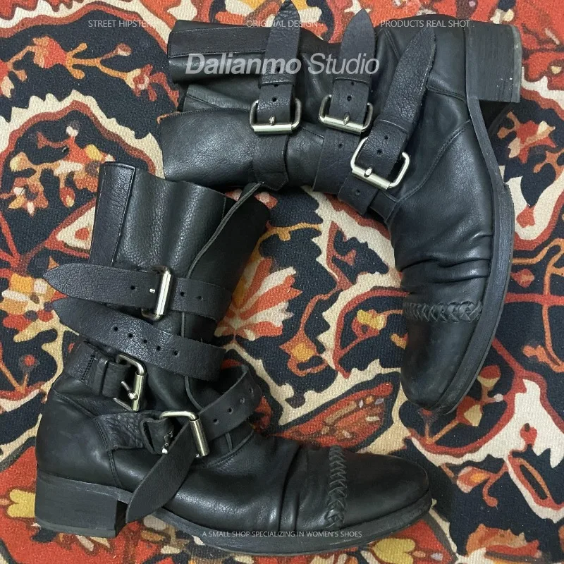 Bottes de moto en cuir véritab - Vintage Fashion For Mens avis et prix