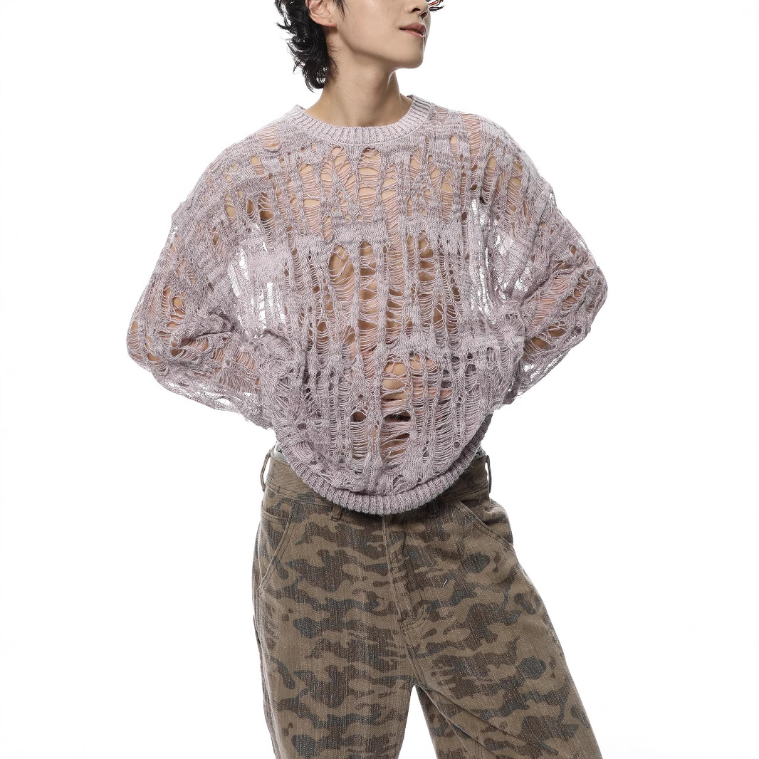 Pull en maille vintage déchiré - Vintage Fashion In Japan avis et prix