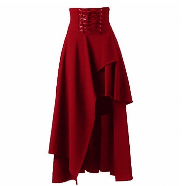 Jupe maxi irrégulière à lacets - Vintage Fashion In Japan avis et prix