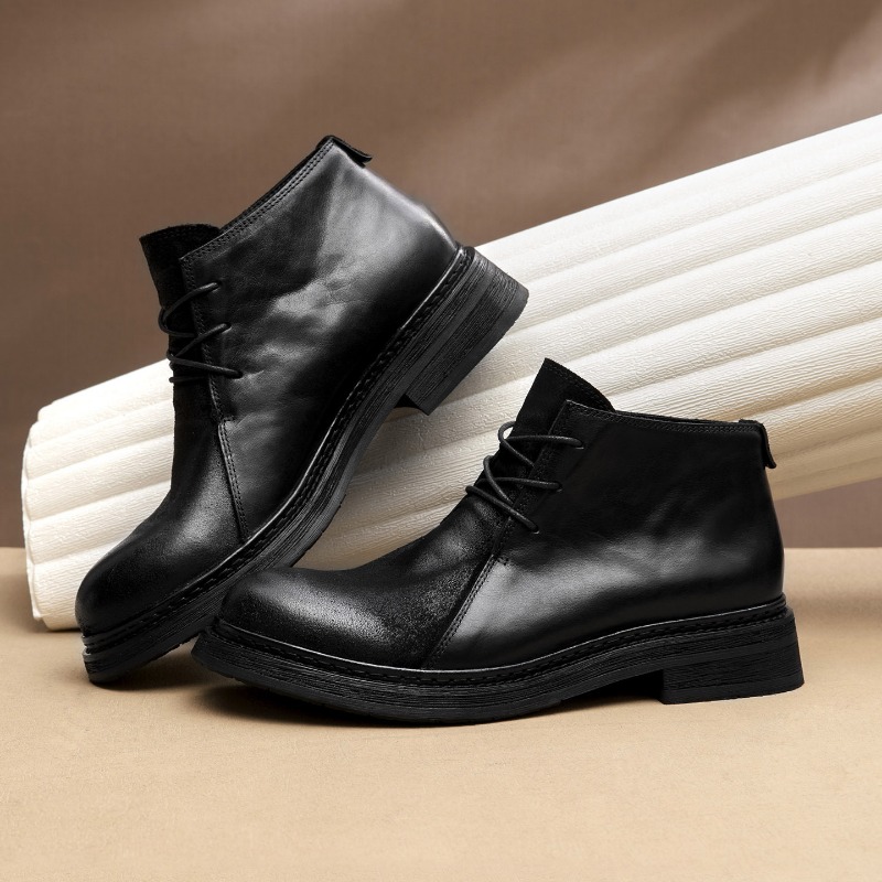 Bottes en cuir véritable vinta - Vintage Fashion For Mens avis et prix