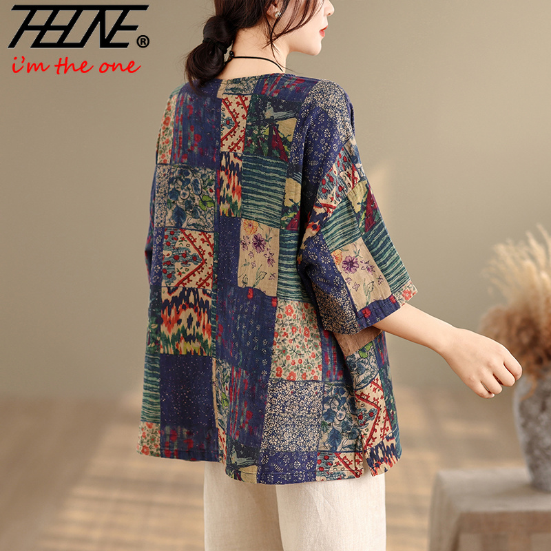 THHONE Blouse Femme Grande Tai - Vintage Fashion Fabrics avis et prix