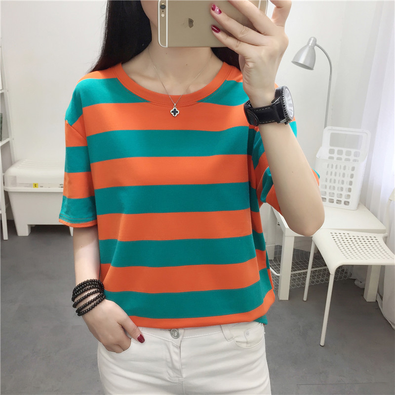T-shirt tendance rayé à manche - Vintage Fashion Influencers avis et prix