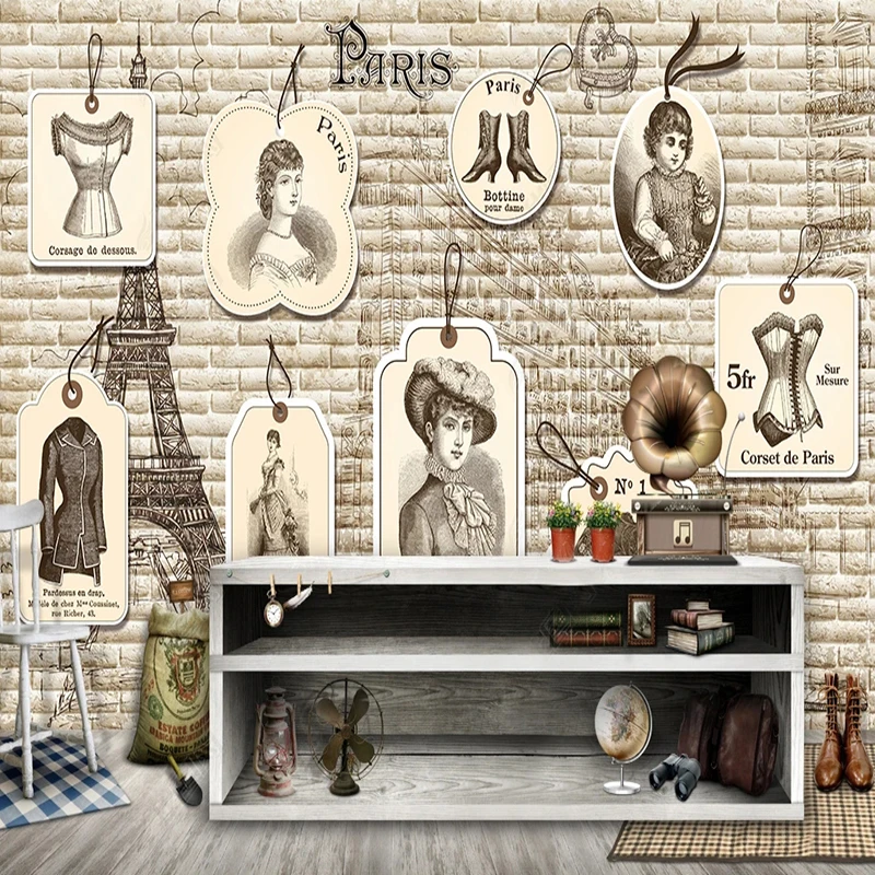 Papier peint photo 3D mural st - Vintage Fashion Labels avis et prix